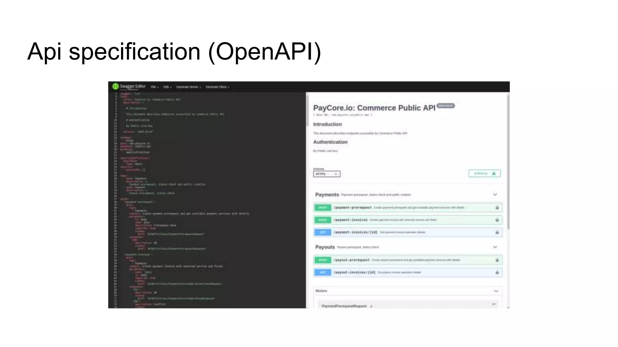 Api specification (OpenAPI)
 