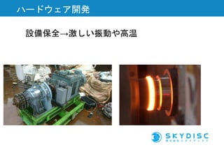 設備保全→激しい振動や高温
ハードウェア開発
 