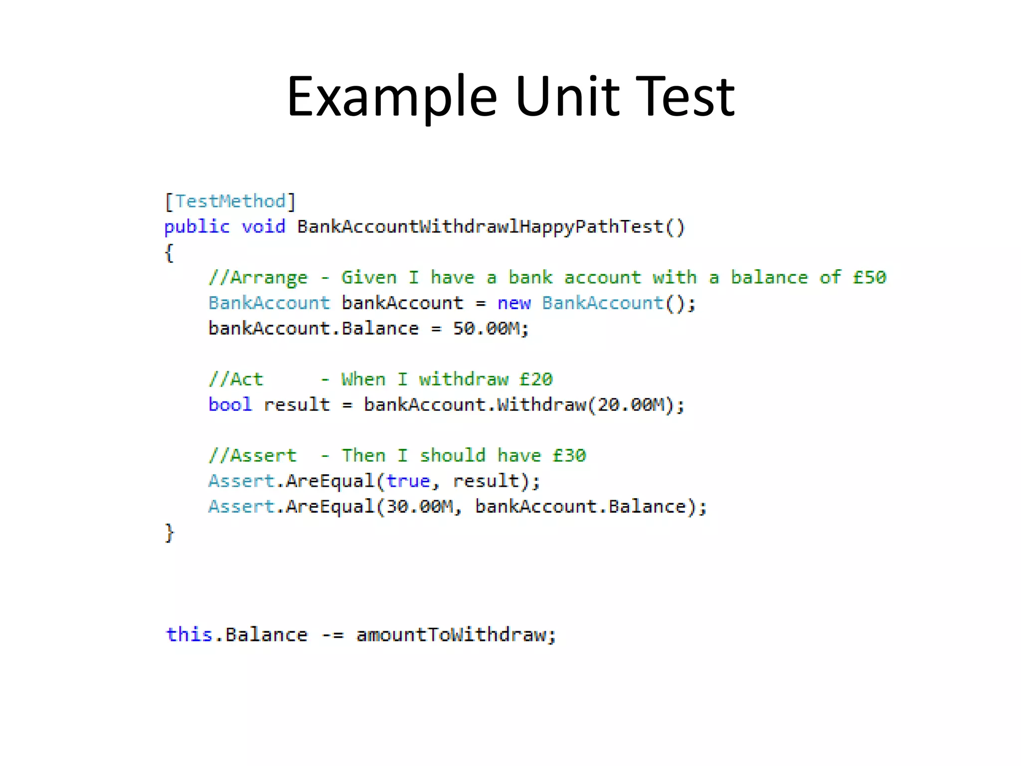 Example Unit Test
 