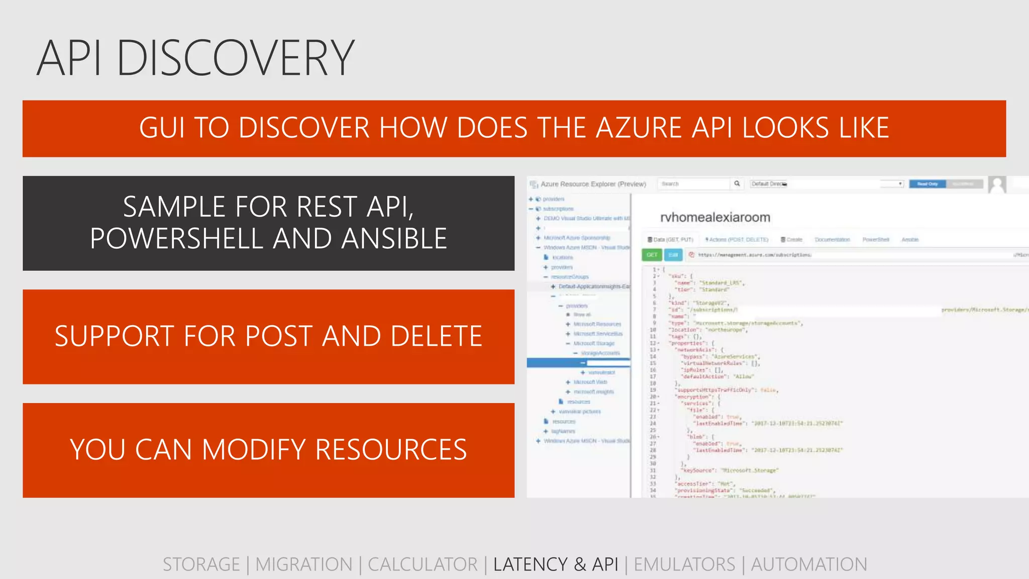 STORAGE | MIGRATION | CALCULATOR | LATENCY & API | EMULATORS | AUTOMATION
 