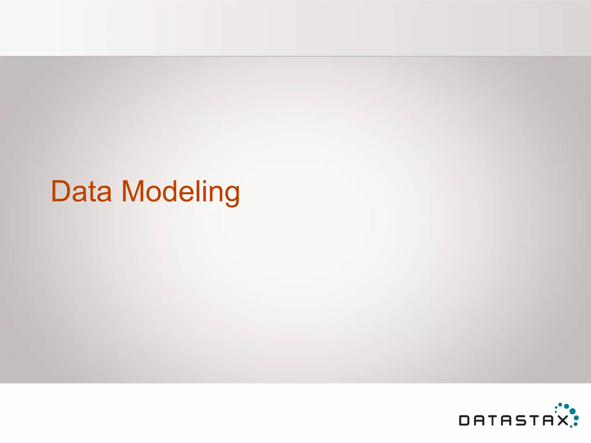 Data Modeling
 