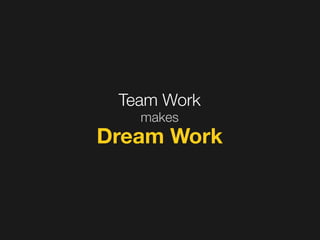 Team Work
makes
Dream Work
 