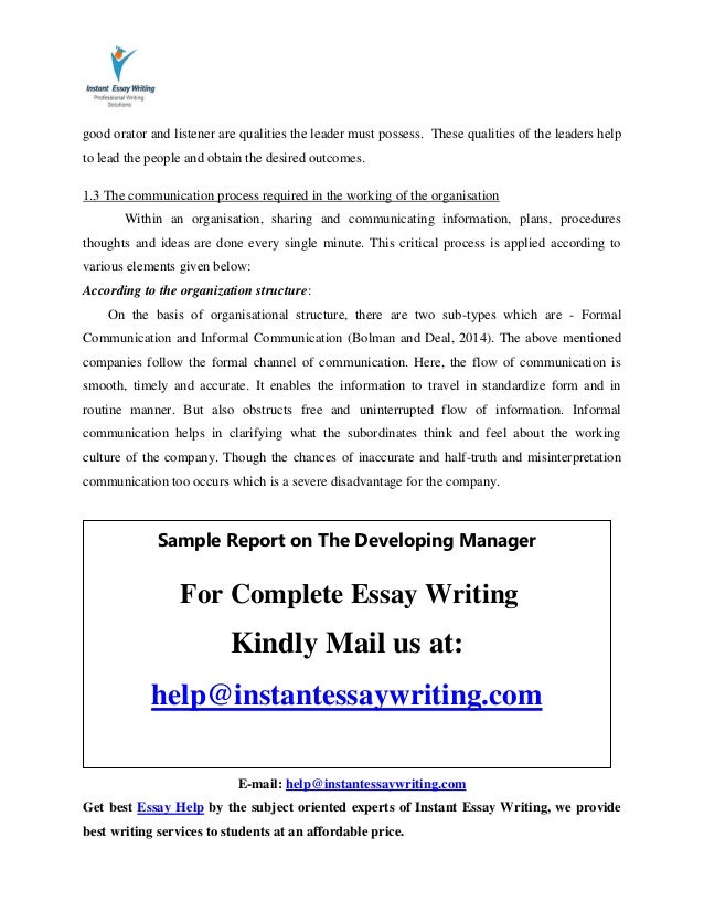 essay on organization