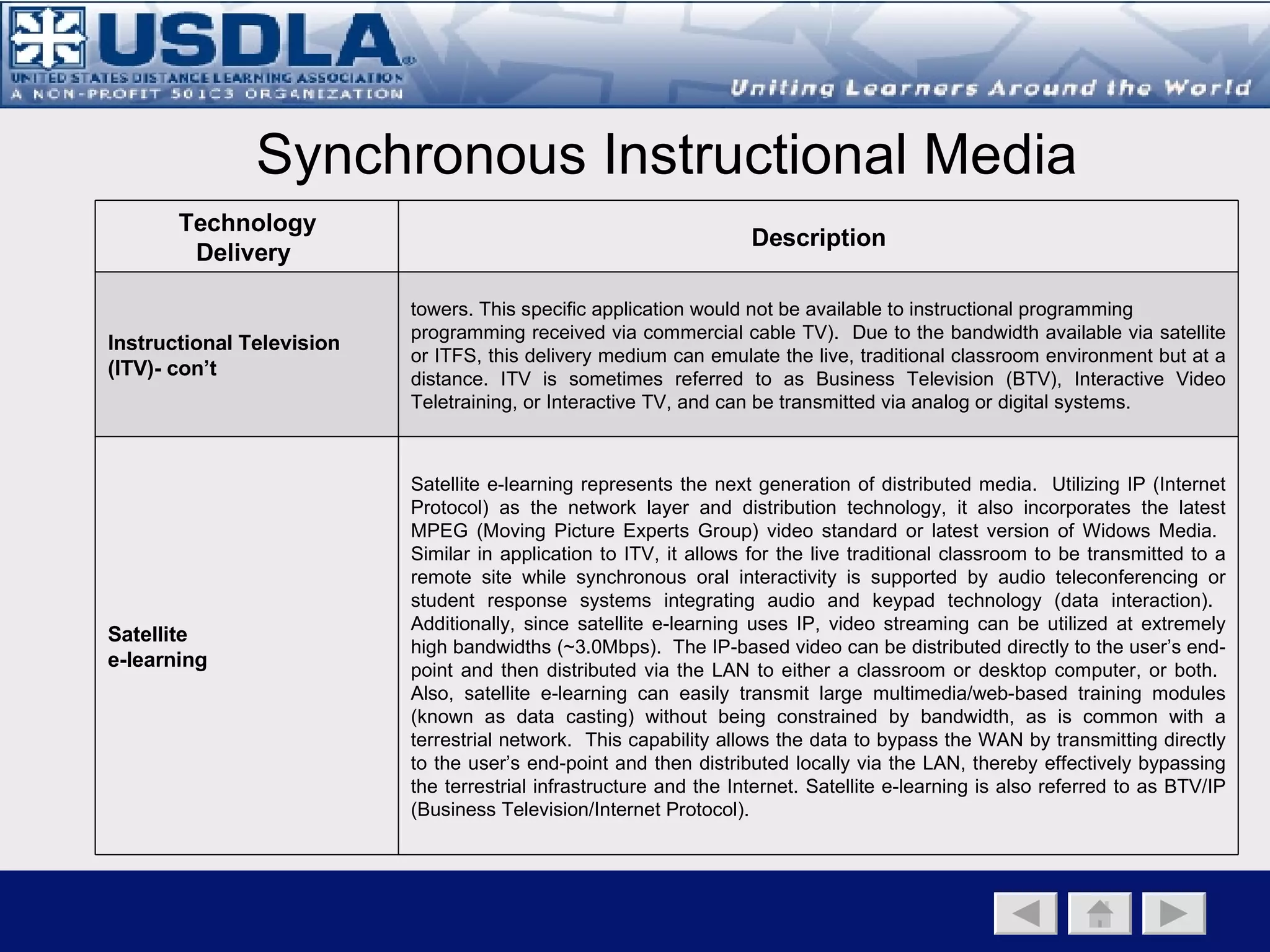 Back to Taxonomy When evaluating media components, wikis, blogs, and discussion boards are primarily  collaborative tools  and not considered stand-alone instructional media delivery options. However, they can be integrated into a course/learning module in developing a social learning structure that supports active learning and knowledge construction through peer-to-peer interaction. In a research study investigating the interplay of synchronous and asynchronous communication used in online courses, students seemed more satisfied with face-to-face courses that used asynchronous discussion boards  as alternative communication media than courses that were entirely asynchronous based. Significant data were found to indicate the effect of synchronous media in a mostly asynchronous discussion forum. The ability of synchronous media to foster social presence is not shown or disproved by the research  Source:  A Field Study of Use of Synchronous Chat in Online Courses (2002), Retrieved from:  http://www.hicss.hawaii.edu/HICSS36/HICSSpapers/CLTSL03.pdf 