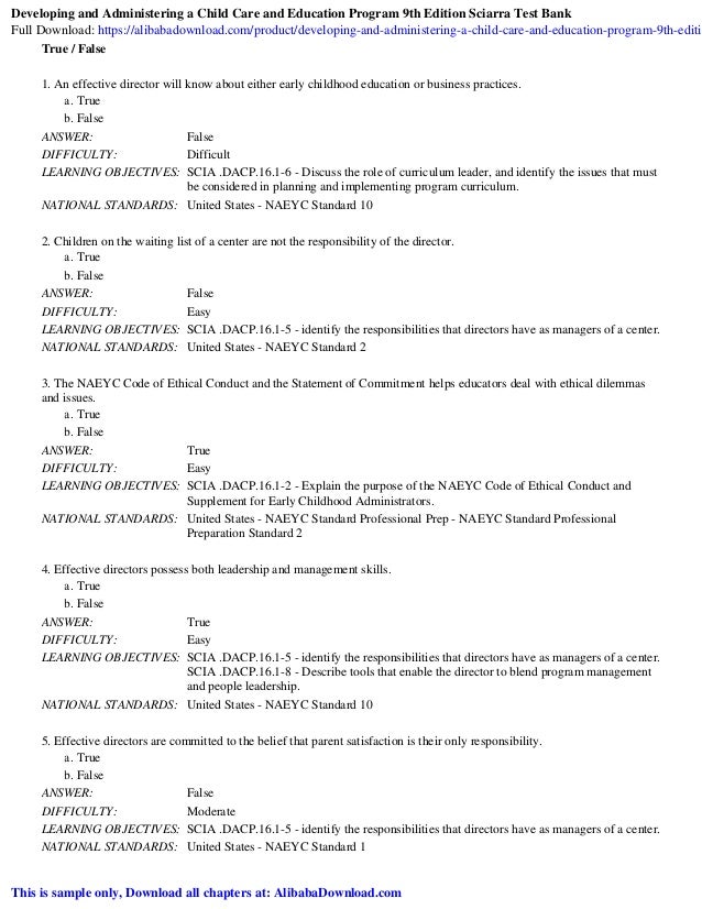 Develog And Administering A Child Care And Education Program 9th E