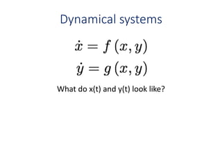 Dynamical systems
What do x(t) and y(t) look like?
 