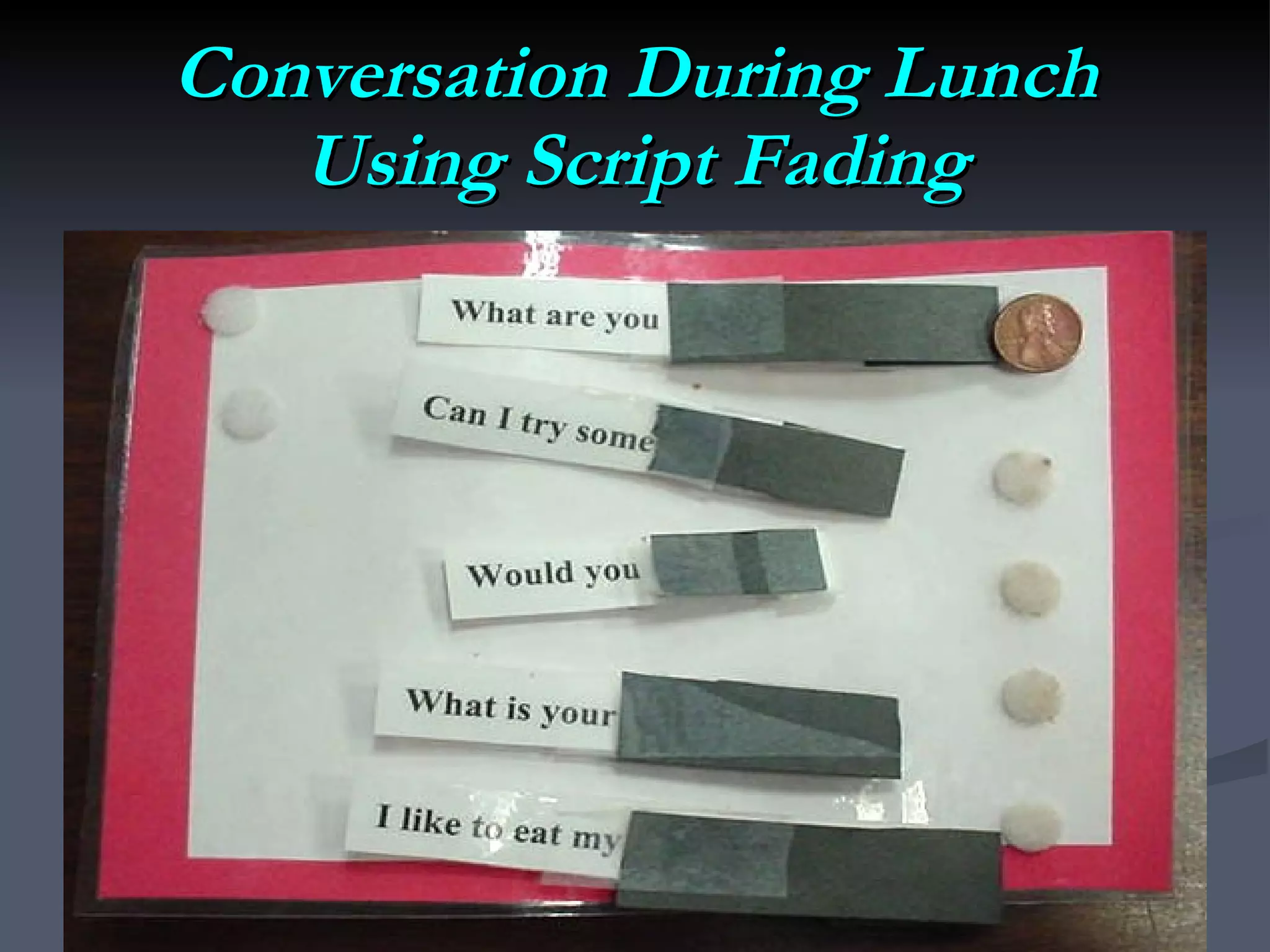 Conversation During Lunch Using Script Fading 