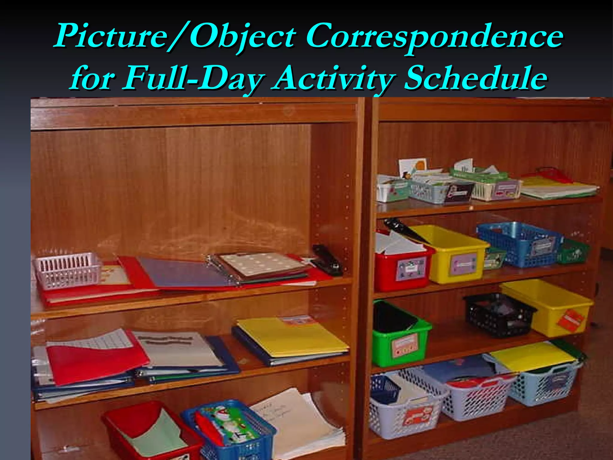 Picture/Object Correspondence for Full-Day Activity Schedule 