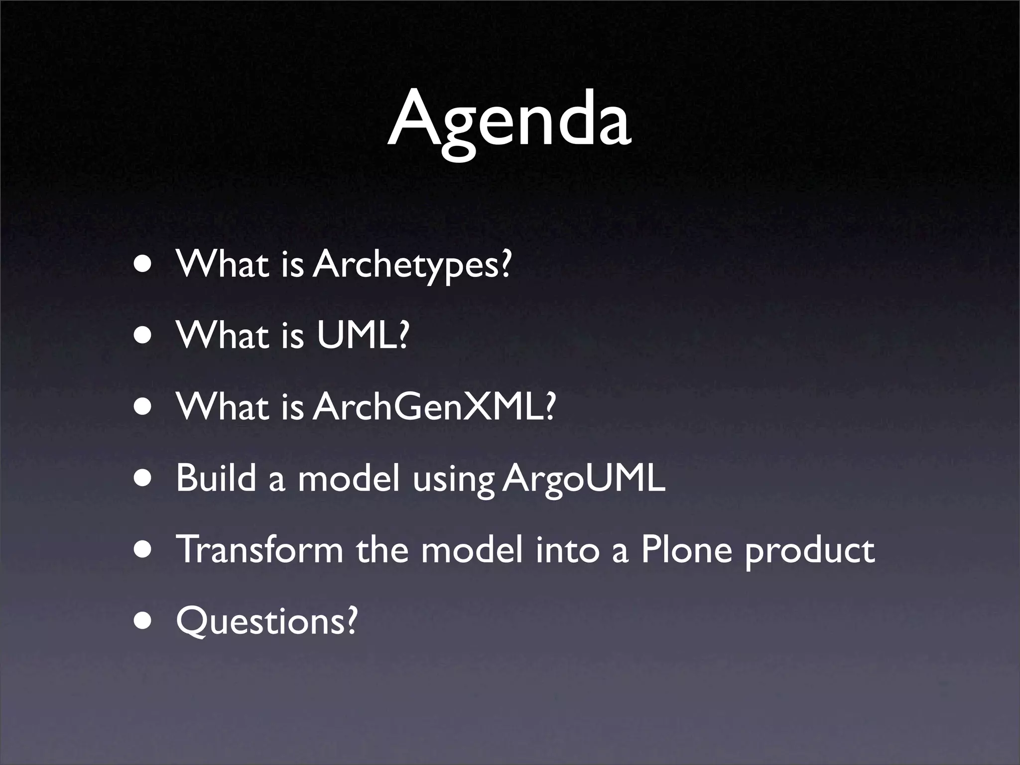Developing for Plone using ArchGenXML / ArgoUML