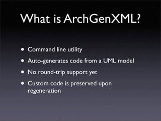 Developing for Plone using ArchGenXML / ArgoUML