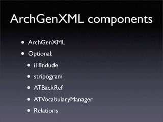 Developing for Plone using ArchGenXML / ArgoUML