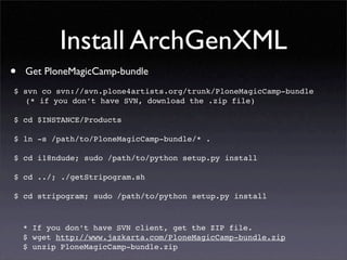 Developing for Plone using ArchGenXML / ArgoUML