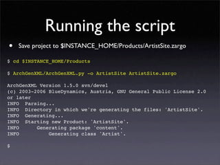 Developing for Plone using ArchGenXML / ArgoUML