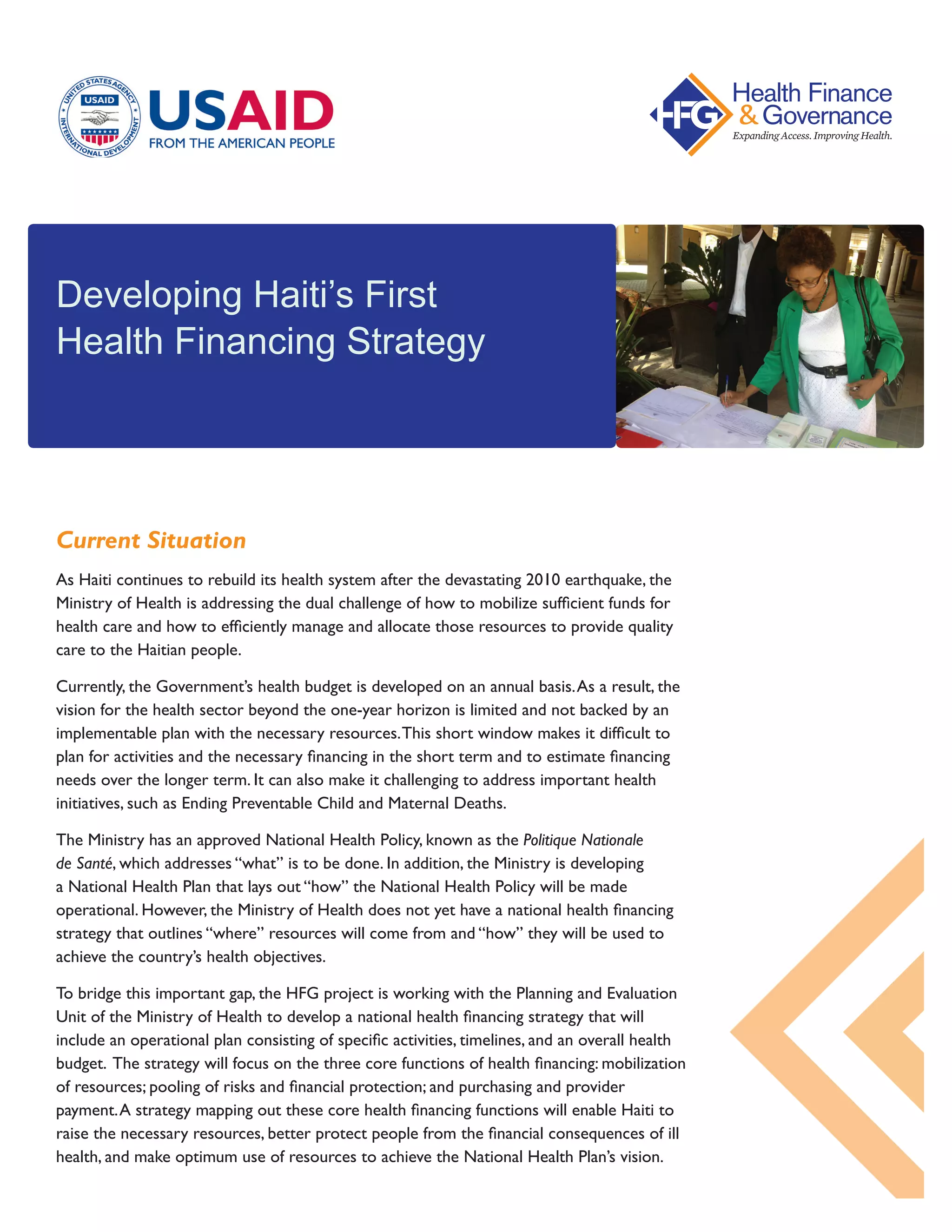 Developing Haiti’s First Health Financing Strategy | PDF