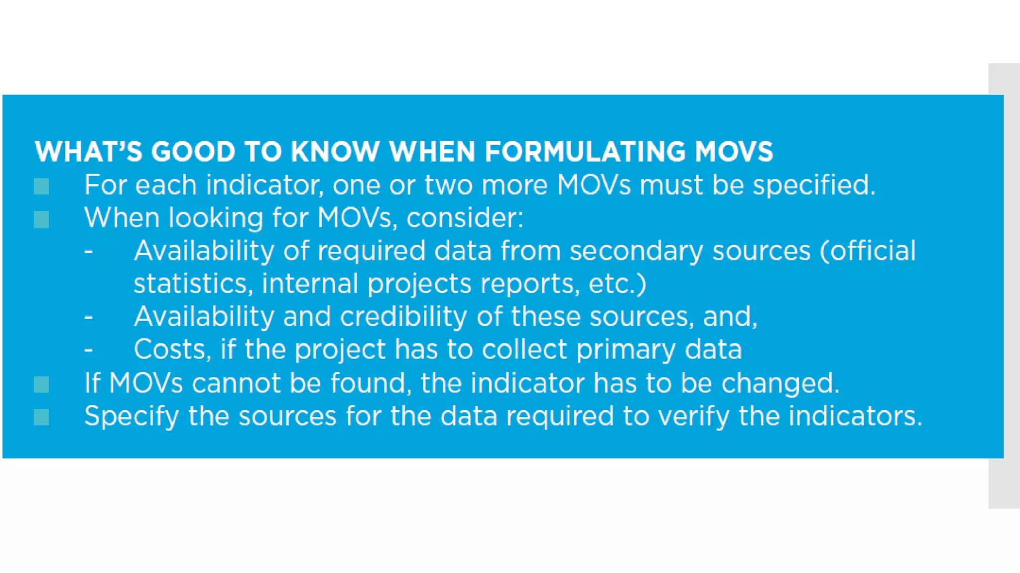 HOW TO
DETERMINE
MOVs
 
