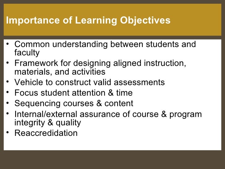 Developing Learning Objectives