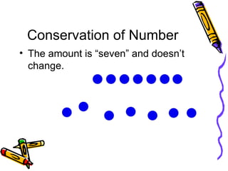 Conservation of Number The amount is “seven” and doesn’t change. 