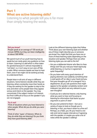 Listening Comprehension Development Developing speaking-listening-skills | PDF