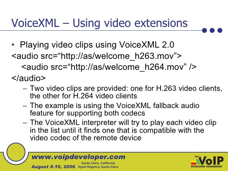 Developing With Voicexml Building A Video Conference