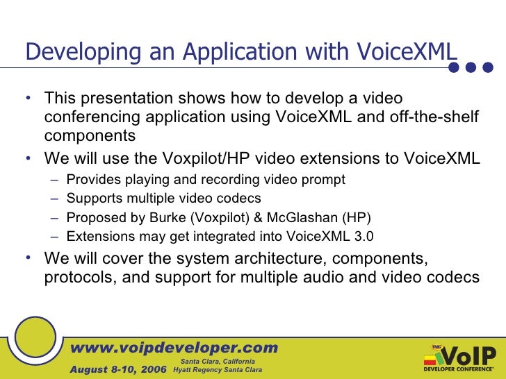 Developing With Voicexml Building A Video Conference