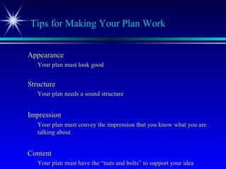 You Plan Developing a business plan | PPT