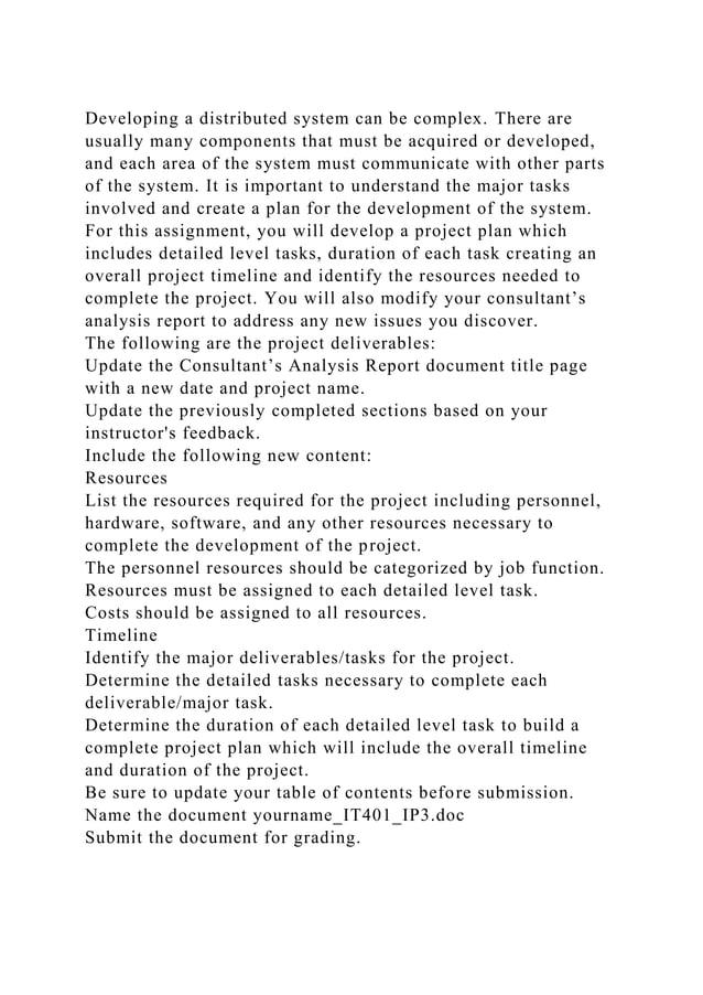 Developing a distributed system can be complex. There are usually ma.docx