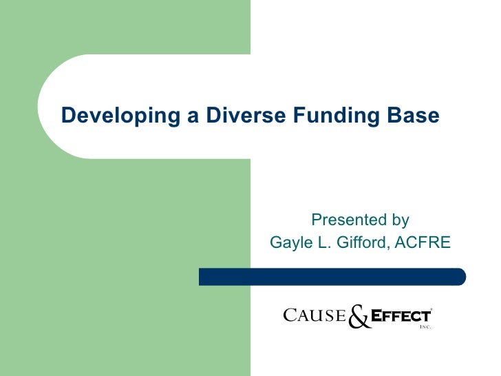 Developing a diverse funding base