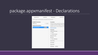 package.appxmanifest - Declarations 
 