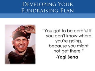 “You got to be careful if
  you don't know where
      you're going,
   because you might
     not get there.”
      -Yogi Berra
 