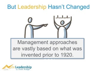 © 2016
But Leadership Hasn’t Changed
Management approaches
are vastly based on what was
invented prior to 1920.
38%
 