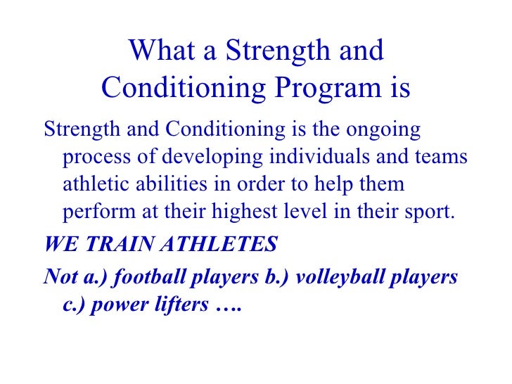 Developing A High School Strength & Conditioning Presentation