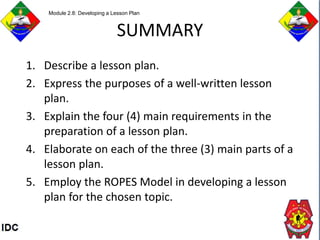 Developing a lesson plan | PPTX