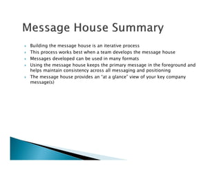 Developing a Message House