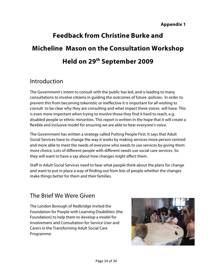 Developing a model for involvement in social care (redbridge)