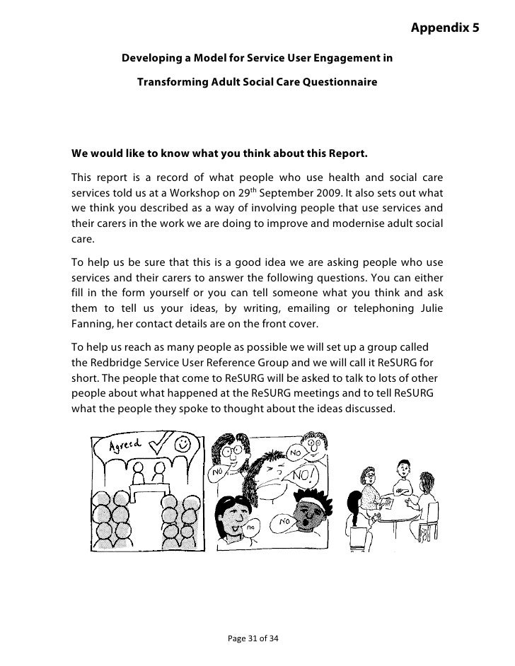 Developing a model for involvement in social care (redbridge)