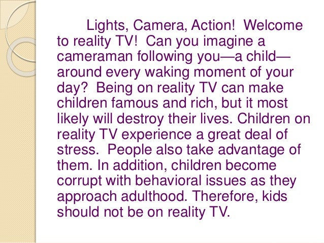 Persuasive essay reality tv