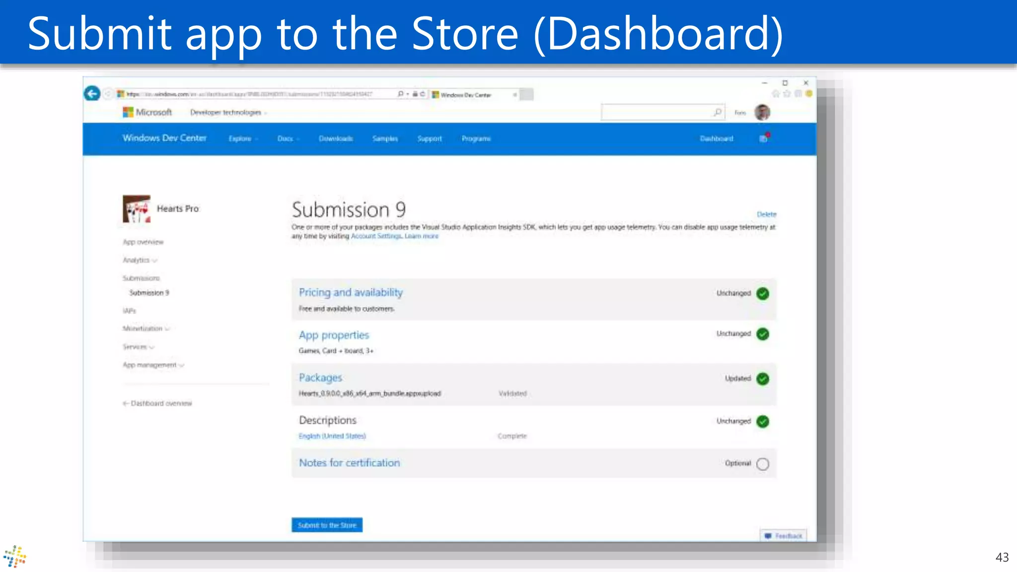 Submit app to the Store (Dashboard)
43
 