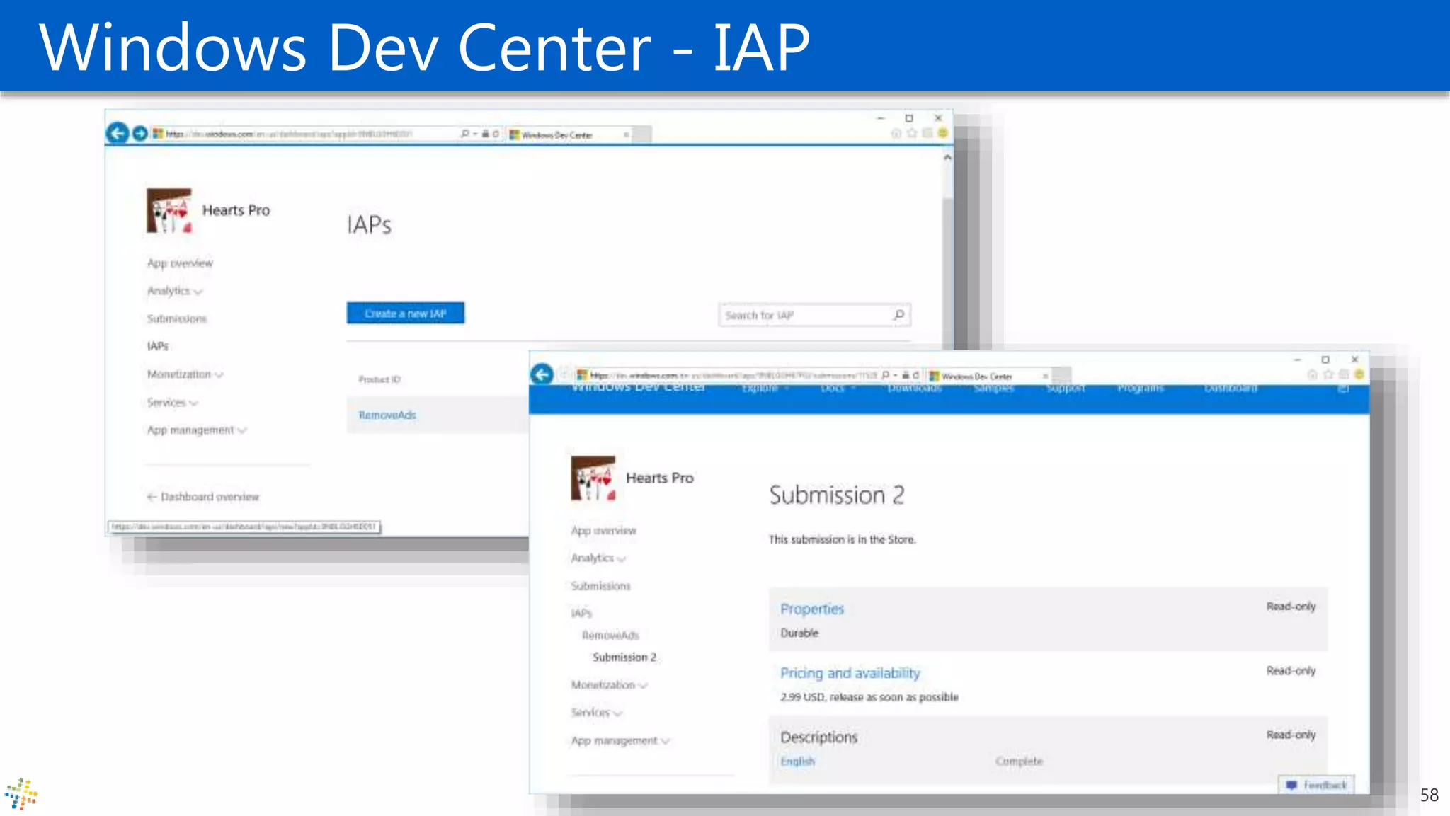 Windows Dev Center - IAP
58
 