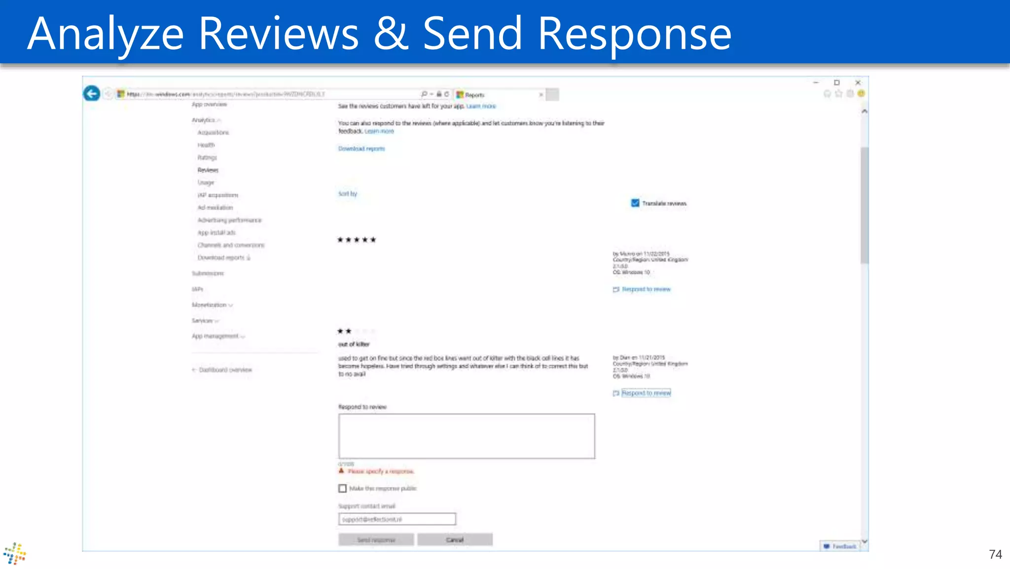 Analyze Reviews & Send Response
74
 