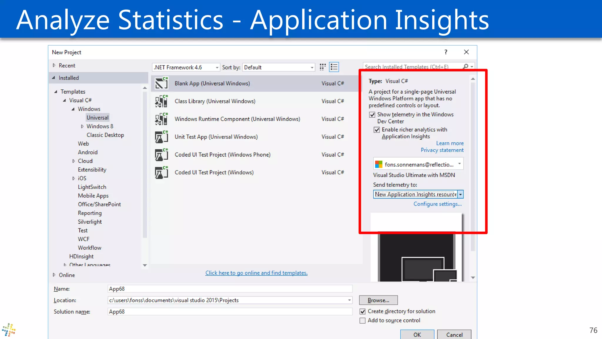 Analyze Statistics - Application Insights
76
 