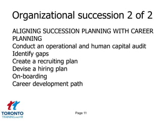 Page 9Organizational succession