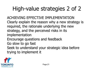 Page 19High-value strategies