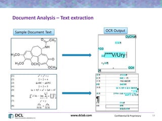 Confidential & Proprietarywww.dclab.com 14
Document Analysis – Text extraction
 