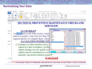 Confidential & Proprietarywww.dclab.com
Normalizing Your Data
23
 