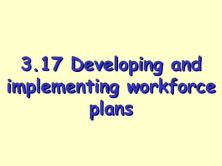 3.17 Developing and
implementing workforce
plans

 