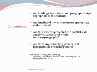 Parallel Heading Format Developing and writing a philosophy of teaching statement | PPTX