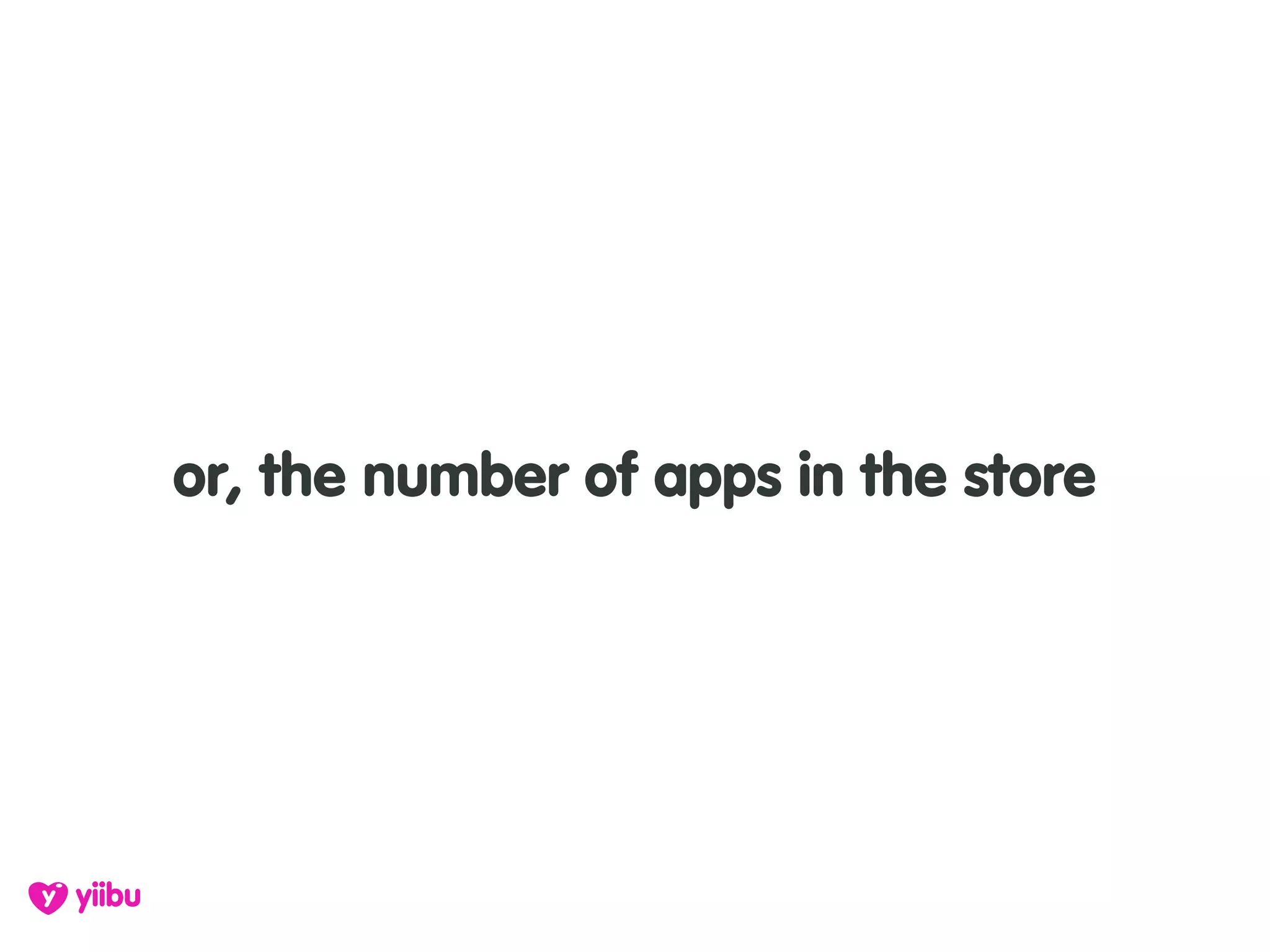 or, the number of apps in the store
 