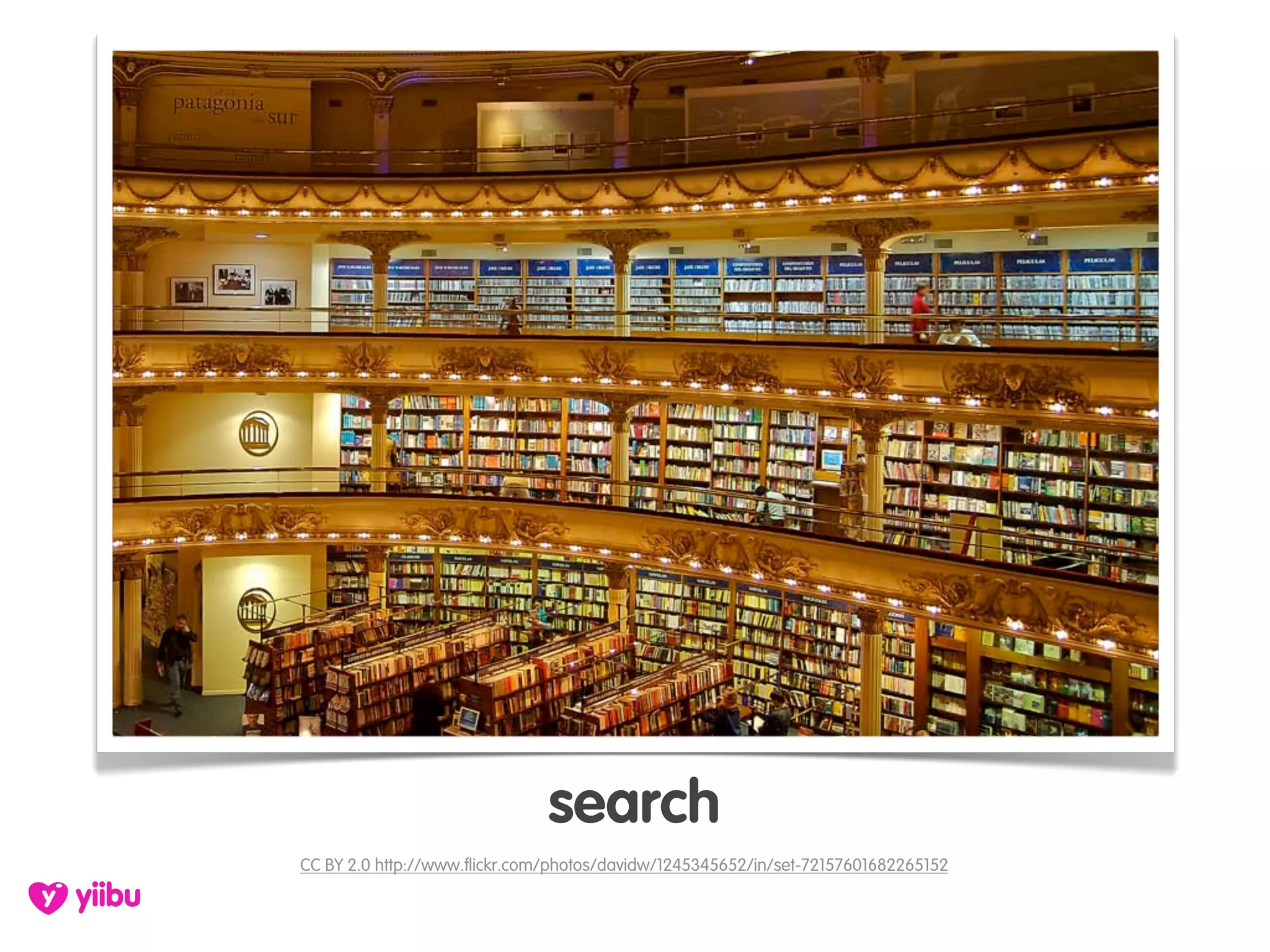 search
CC BY 2.0 http://www.flickr.com/photos/davidw/1245345652/in/set-72157601682265152
 