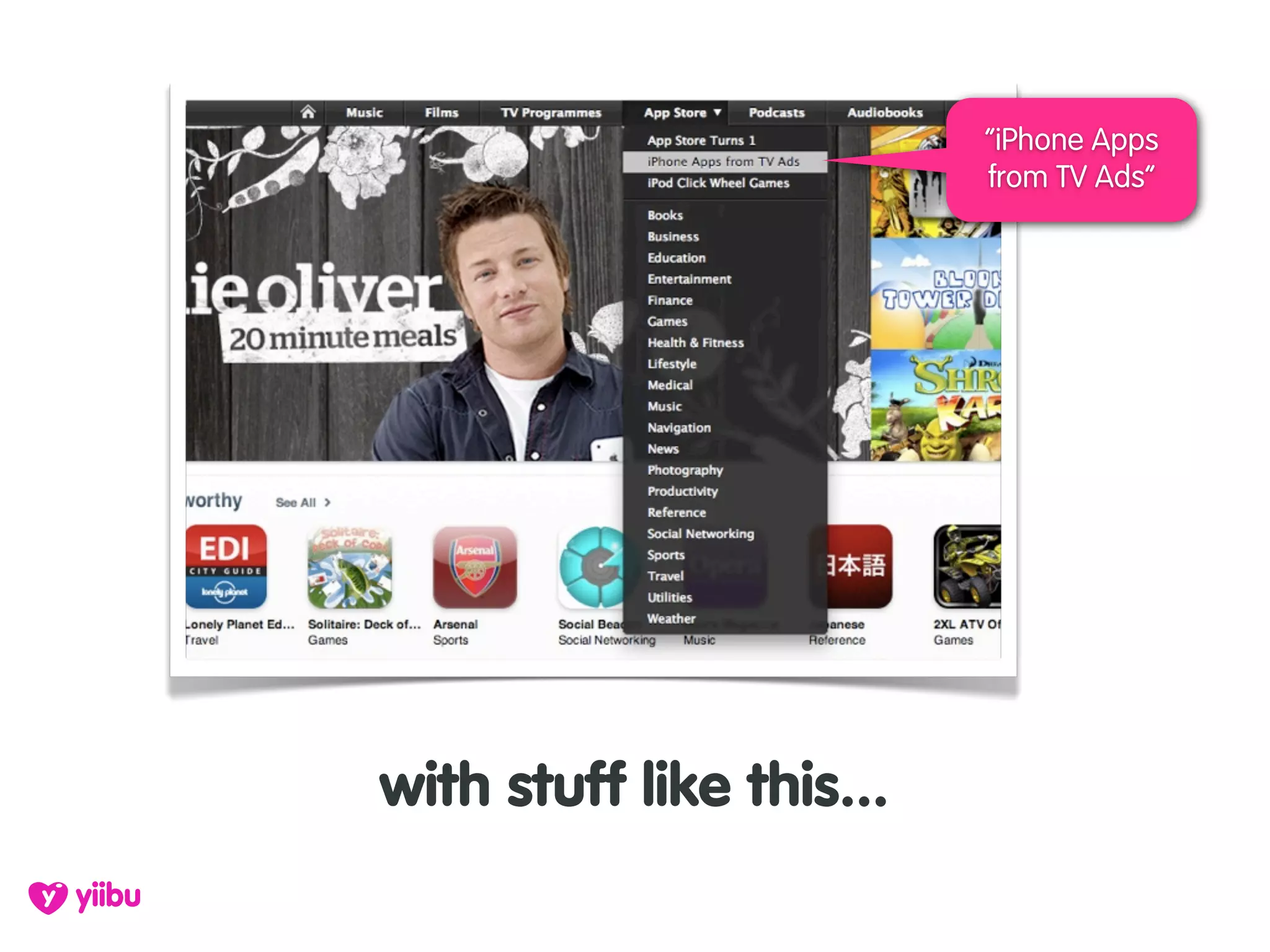 “iPhone Apps
                          from TV Ads”




with stuff like this...
 