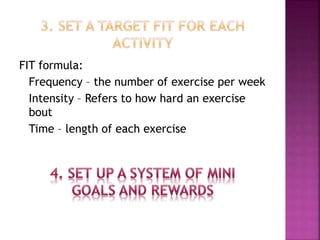 Workout Formula Developing a personal fitness program plan | PPTX